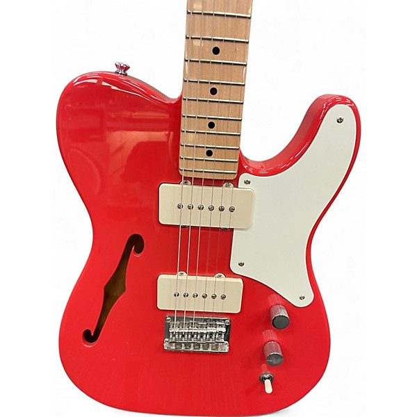 Used Squier PARANORMAL THINLINE CABRONITA TELECASTER CORAL RED Hollow Body Electric Guitar
