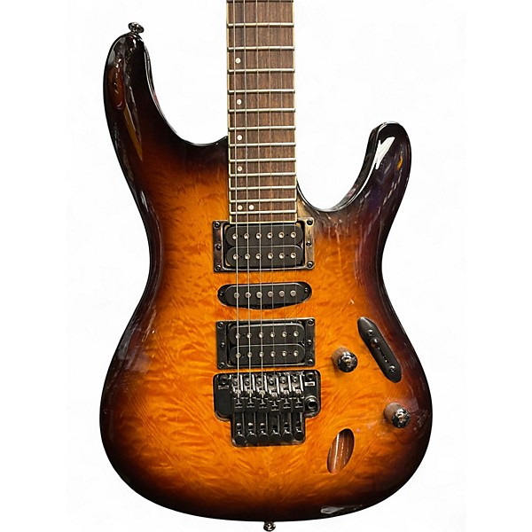Used Ibanez S670QM Trans Amber Solid Body Electric Guitar
