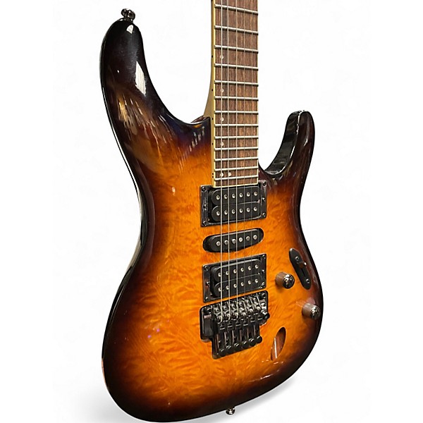 Used Ibanez S670QM Trans Amber Solid Body Electric Guitar