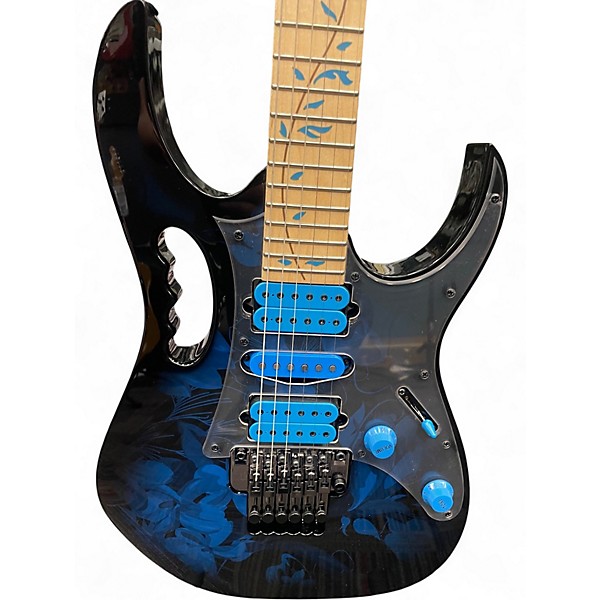 Used Ibanez JEM77P Steve Vai Signature Blue Floral Pattern Solid Body Electric Guitar