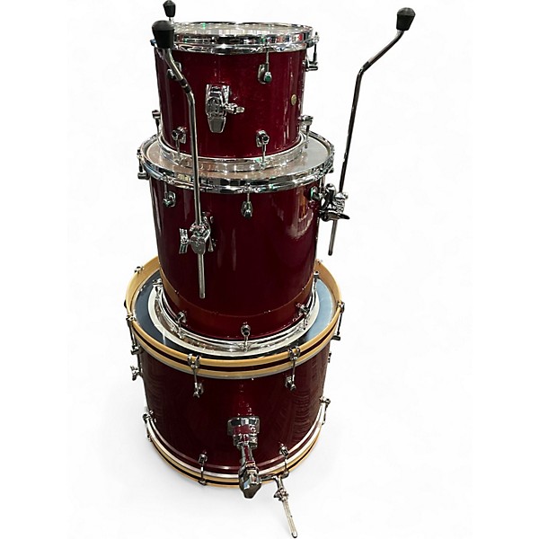 Used Ludwig 3 Piece Signet red red sparkle Drum Kit
