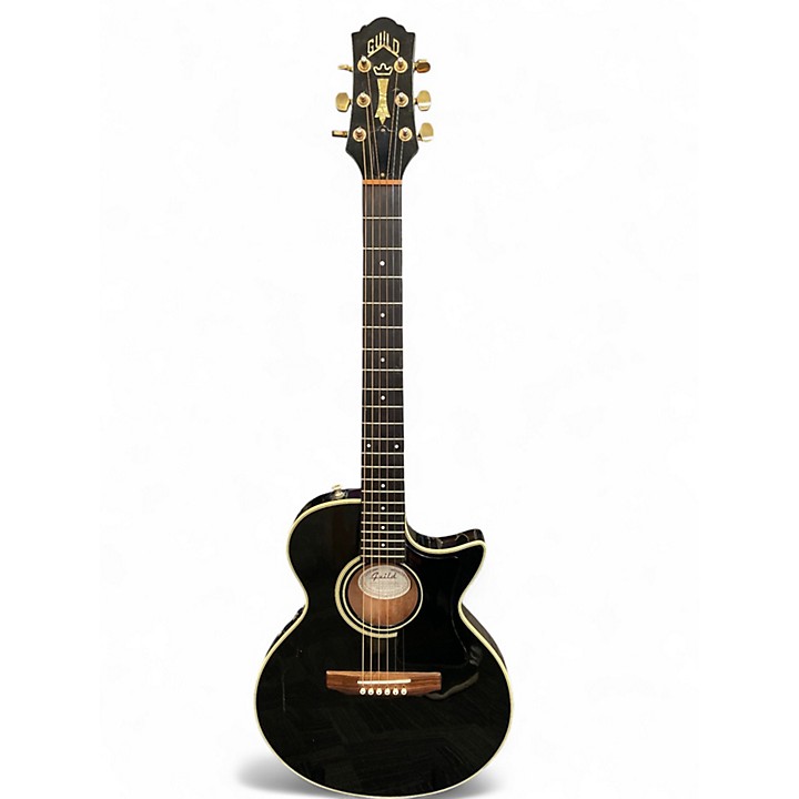 Vintage 1990 Guild Songbird-C Black Acoustic Electric Guitar Black