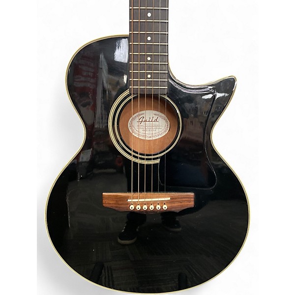 Vintage 1990 Guild Songbird-C Black Acoustic Electric Guitar