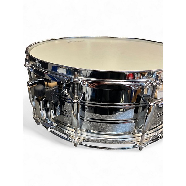 Used Rogers 14X6 STEEL SNARE SILVER Drum