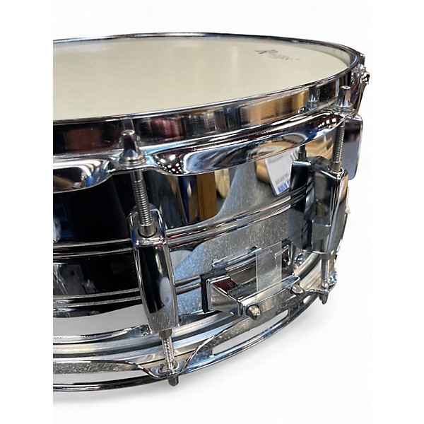 Used Rogers 14X6 STEEL SNARE SILVER Drum
