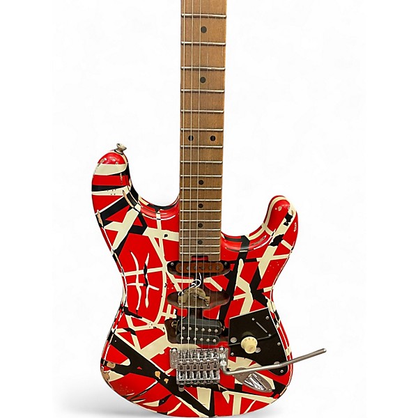 Used EVH Striped Series Frankie RED STRIPED Solid Body Electric Guitar