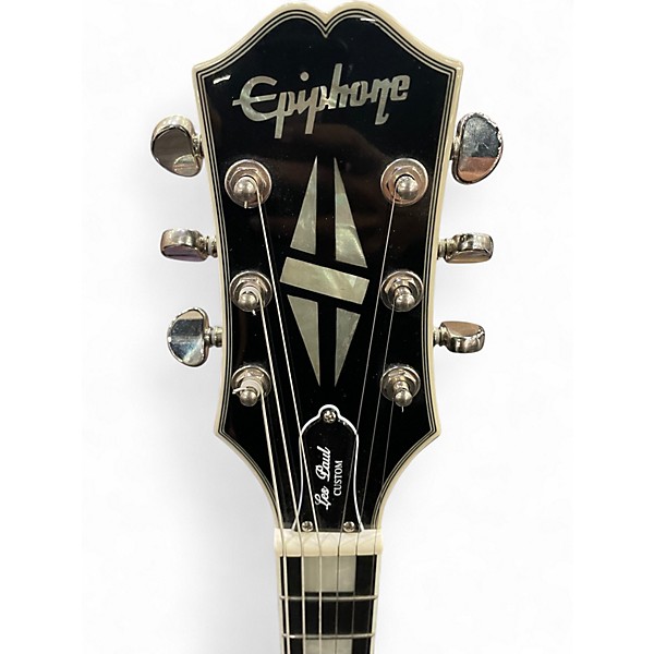 Used Epiphone Les Paul Custom Silverburst Solid Body Electric Guitar