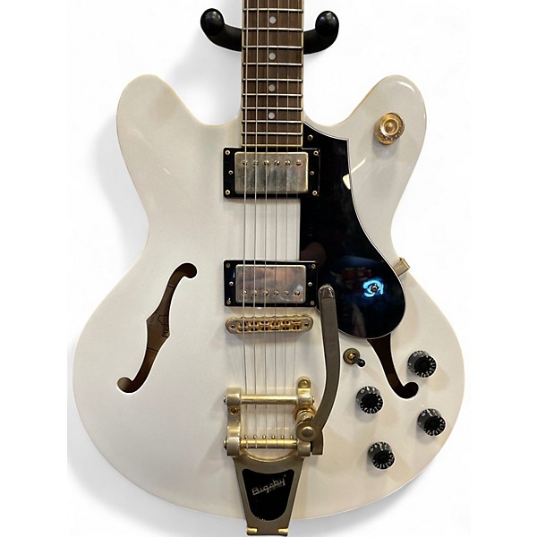 Used Solid Bond SBKYCSRG White Hollow Body Electric Guitar