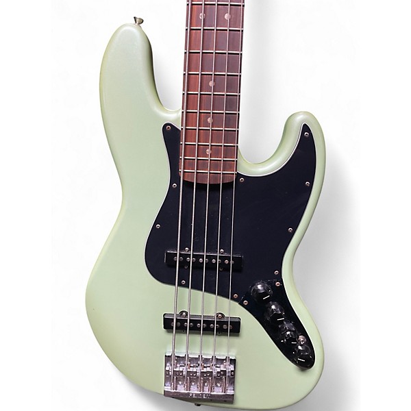 Used Fender Deluxe Active Jazz Bass V 5 String Surf Green Electric Bass Guitar