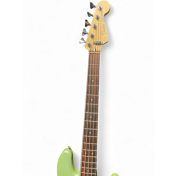 Used Fender Deluxe Active Jazz Bass V 5 String Surf Green Electric Bass Guitar