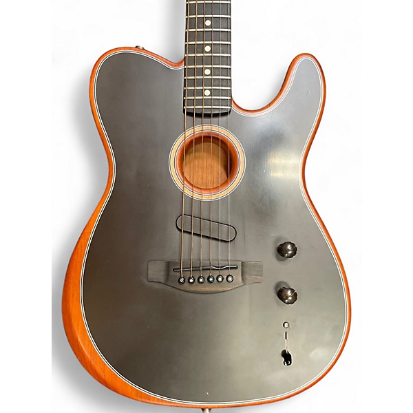 Used Fender American Acoustasonic Telecaster Black Acoustic Electric Guitar