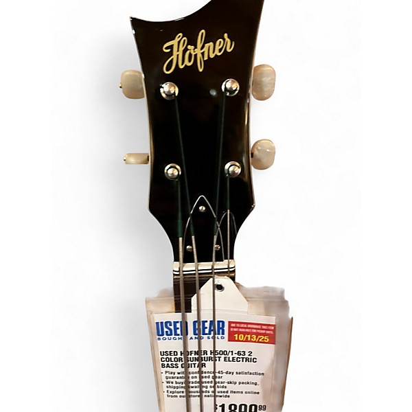 Used Hofner H500/1-63 2 Color Sunburst Electric Bass Guitar