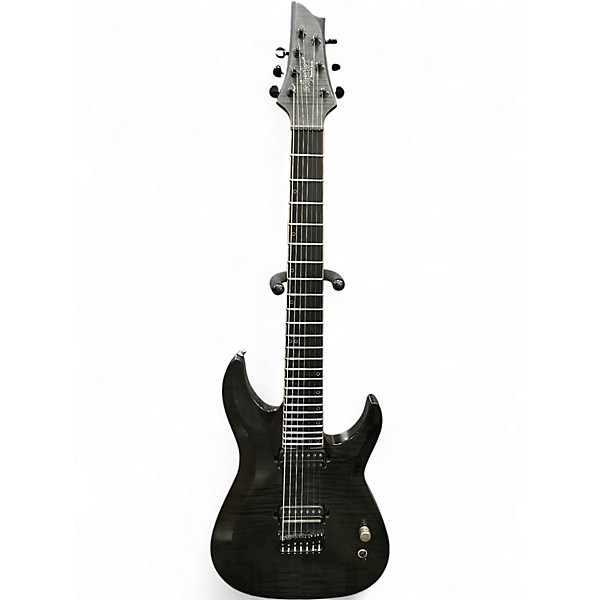 Used 2022 Schecter Guitar Research KM-7 MK-II Trans Black Solid Body Electric Guitar