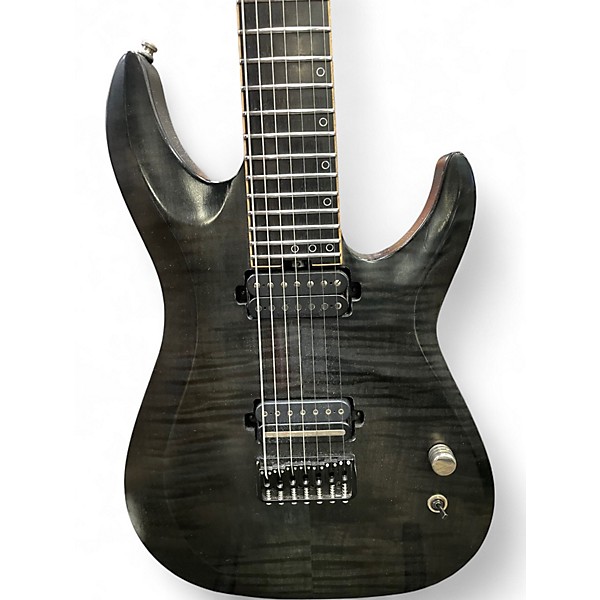Used 2022 Schecter Guitar Research KM-7 MK-II Trans Black Solid Body Electric Guitar