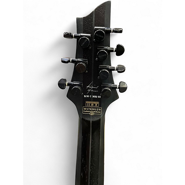 Used 2022 Schecter Guitar Research KM-7 MK-II Trans Black Solid Body Electric Guitar