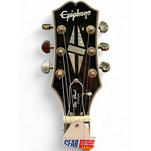 Used Epiphone Les Paul Custom Silverburst Solid Body Electric Guitar