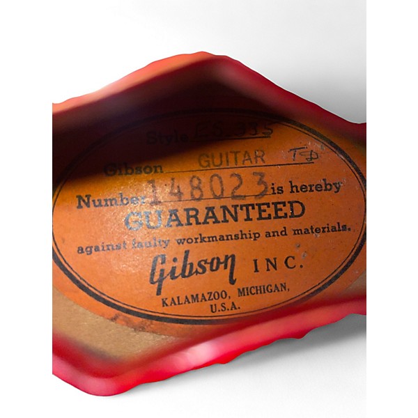 Vintage 1963 Gibson ES-335TD Cherry Hollow Body Electric Guitar