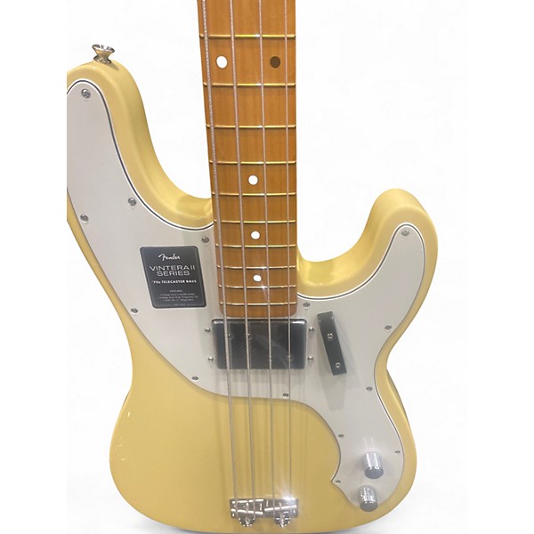 Used Fender telecaster Vintage Yellow Electric Bass Guitar