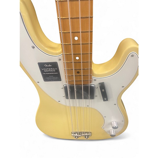 Used Fender telecaster Vintage Yellow Electric Bass Guitar
