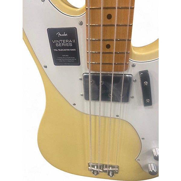 Used Fender telecaster Vintage Yellow Electric Bass Guitar