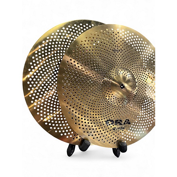 Used Wuhan Cymbals & Gongs 14in ora low noise Hi Hat Pair Cymbal