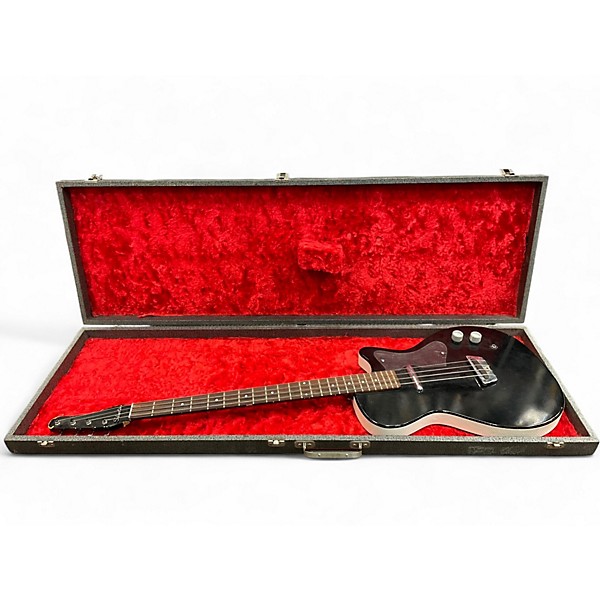 Vintage 1960s Silvertone 1444 Black Electric Bass Guitar