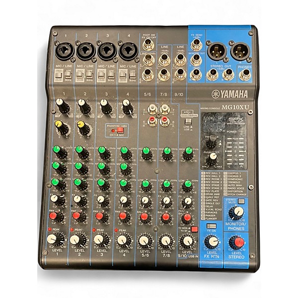 Used Yamaha MG10XU 10 Channel Mixer with Effects Unpowered Mixer