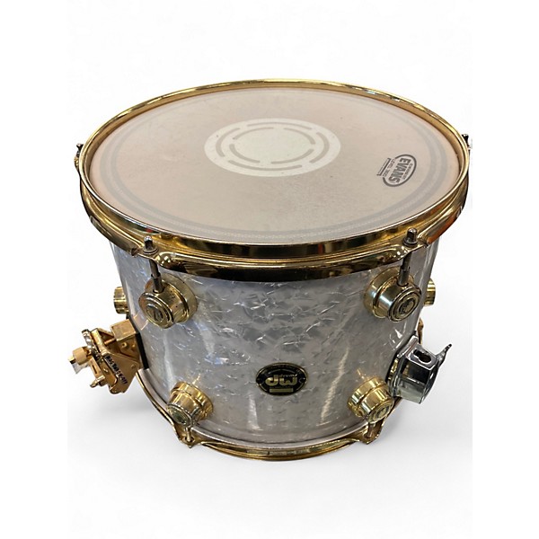 Used DW 13in BALLAD SNARE Pearl White Drum