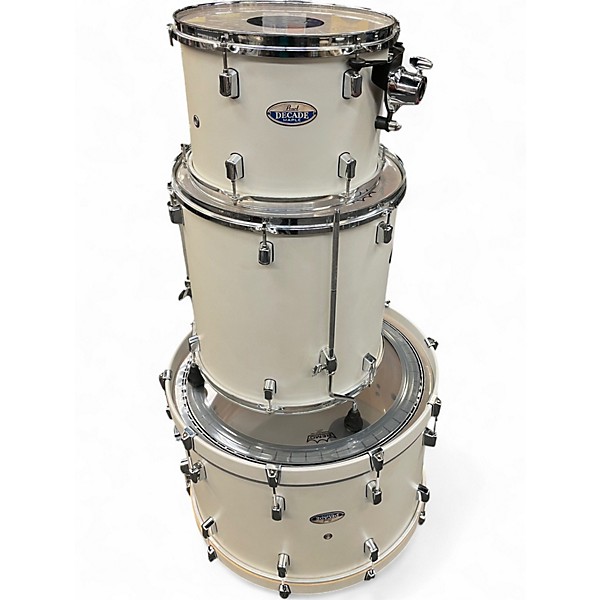 Used Pearl 3 Piece DECADE MAPLE WHITE SATIN PEARL Drum Kit
