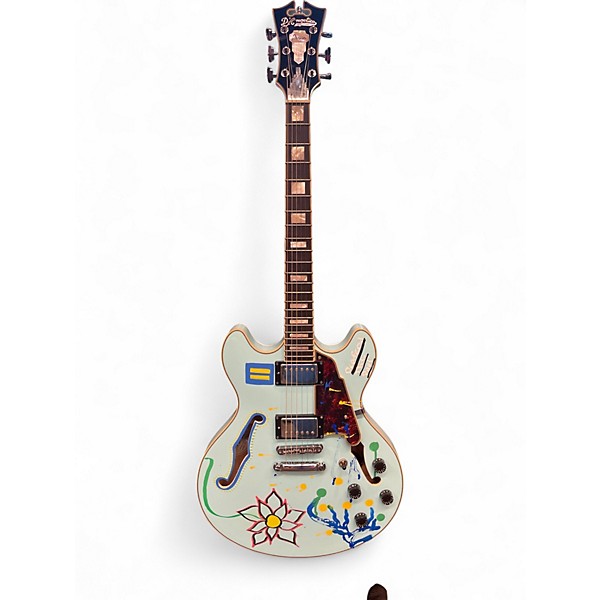 Used D'Angelico Premier Series DC Sky Blue Hollow Body Electric Guitar