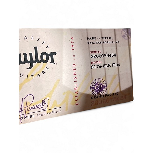 Used Taylor 217E BLK-PLUS Black Acoustic Electric Guitar