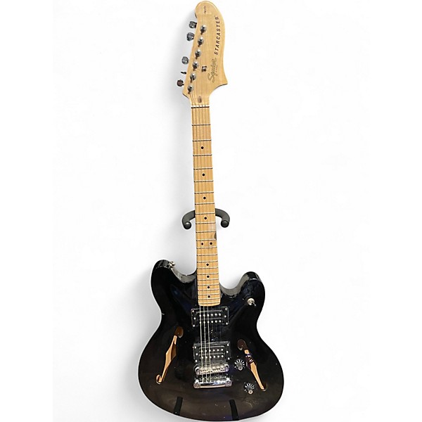 Used Squier Affinity Series Starcaster Black Hollow Body Electric Guitar