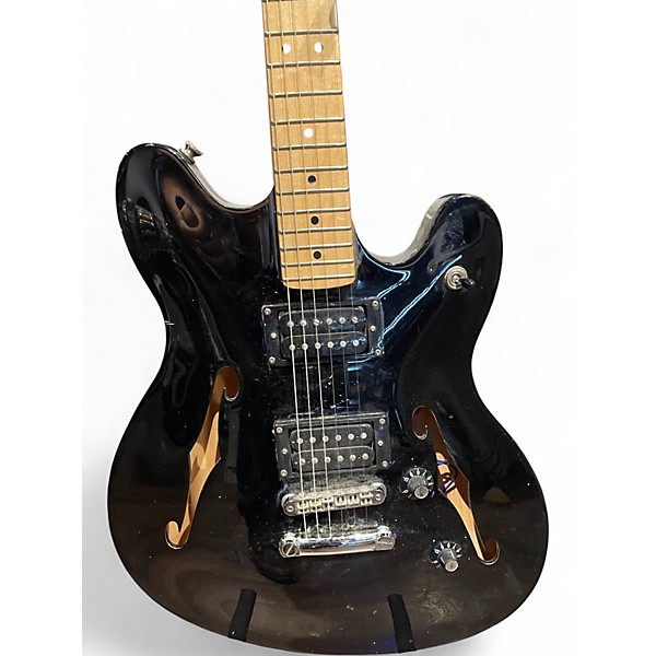 Used Squier Affinity Series Starcaster Black Hollow Body Electric Guitar