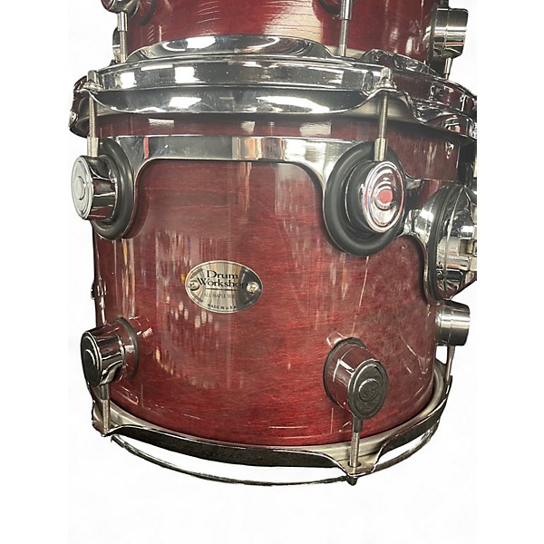 Used DW 6 Piece DRUM WORKSHOP Trans Crimson Red Drum Kit