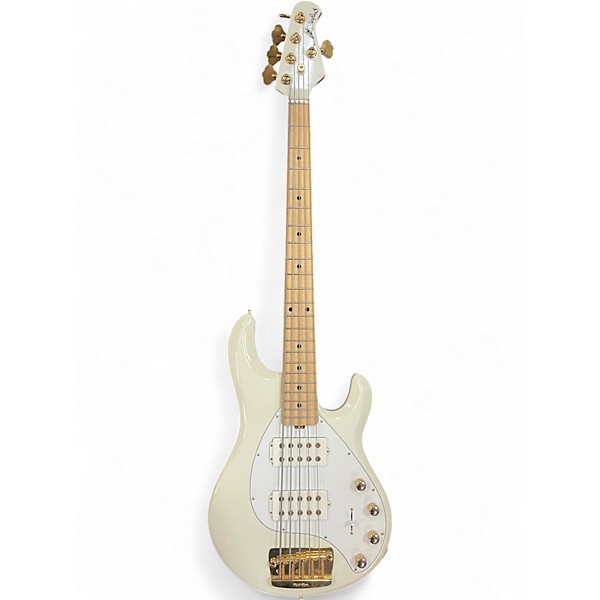 Used Ernie Ball Music Man StingRay 5 HH Ivory White Electric Bass Guitar