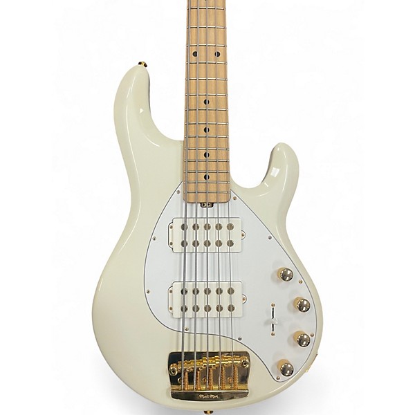 Used Ernie Ball Music Man StingRay 5 HH Ivory White Electric Bass Guitar