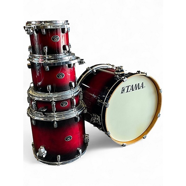 Used TAMA 5 Piece Silverstar Transparent Red Burst Drum Kit