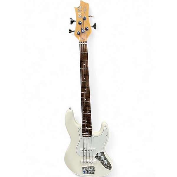 Used Bite J Bite White Electric Bass Guitar