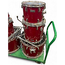 Used Remo 7 Piece Quadura Acousticon SE Cherry Red Drum Kit