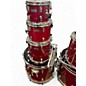 Used Remo 7 Piece Quadura Acousticon SE Cherry Red Drum Kit