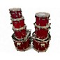 Used Remo 7 Piece Quadura Acousticon SE Cherry Red Drum Kit