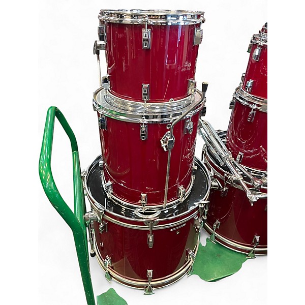 Used Remo 7 Piece Quadura Acousticon SE Cherry Red Drum Kit