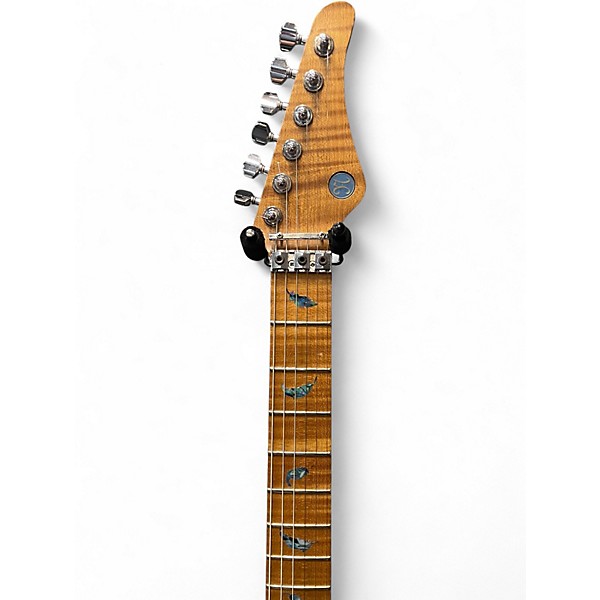 Used Nicholas DOUBLECUT ONE PICE MAPLE Trans Blue Solid Body Electric Guitar