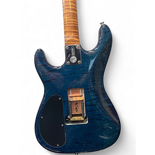 Used Nicholas DOUBLECUT ONE PICE MAPLE Trans Blue Solid Body Electric Guitar