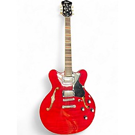 Used Hofner Verythin Standard Candy Apple Red Hollow Body Electric Guitar
