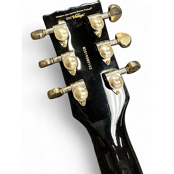 Used Vintage V1003B Black Solid Body Electric Guitar