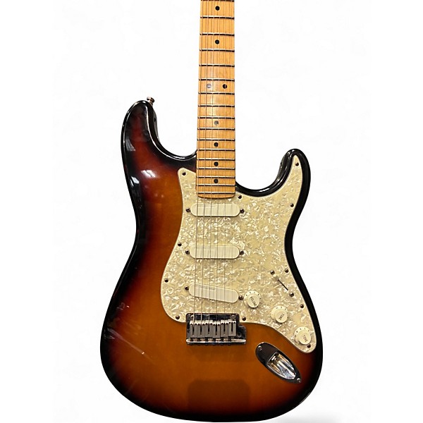 Used Fender American Deluxe Stratocaster 3 Tone Sunburst Solid Body Electric Guitar