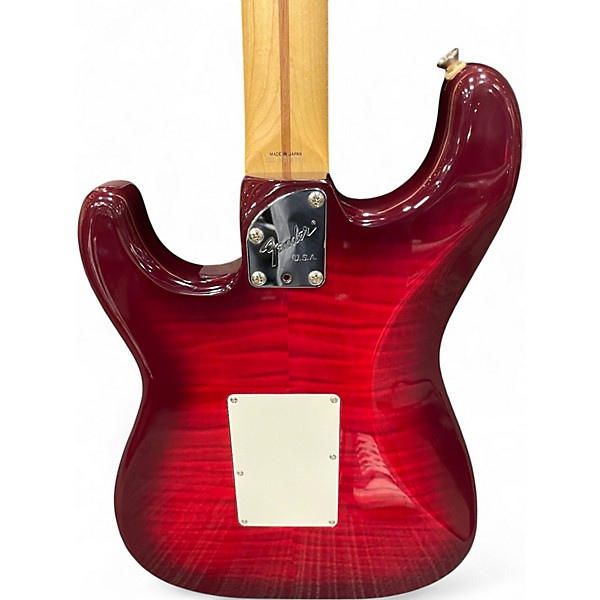 Used Fender Select Stratocaster Crimson Red Trans Solid Body Electric Guitar