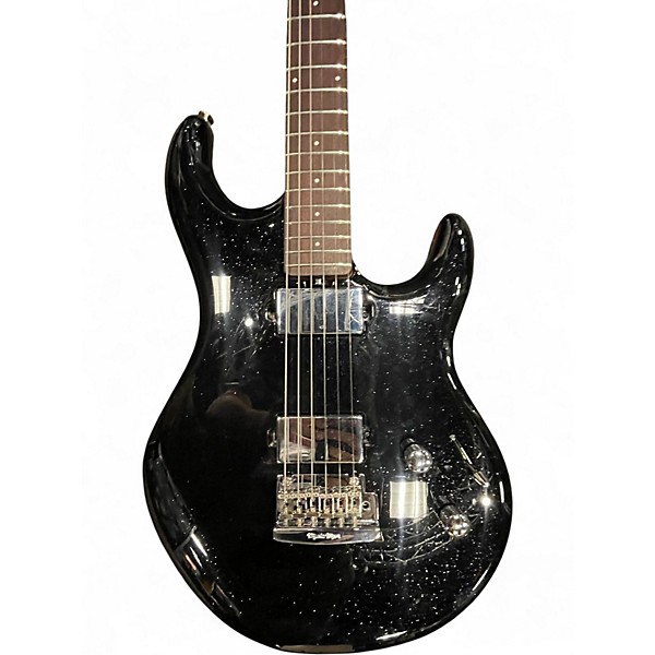 Used Ernie Ball Music Man Luke 4 Black Sparkle Solid Body Electric Guitar