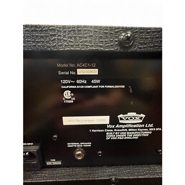 Used VOX AC4C1-12 Tube Guitar Combo Amp